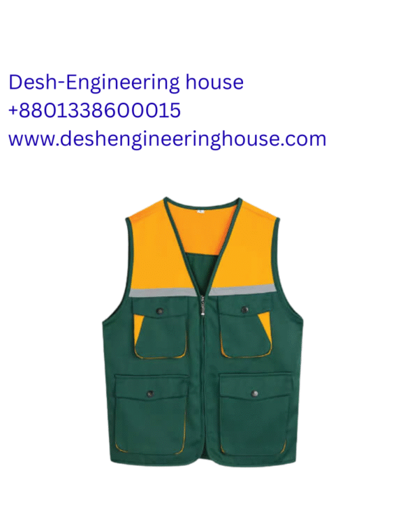 Four-pocketed reflective safety jacket